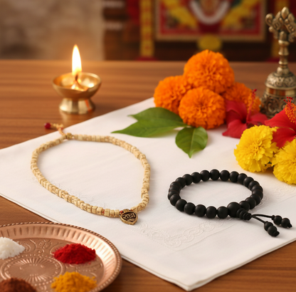 Certified Karungali Mala Bracelet + Free Tulsi Mala worth ₹200