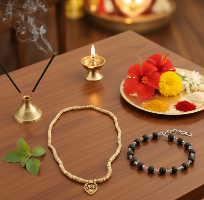 Original SIlver Karungali Bracelet + Free Tulsi Mala worth ₹200