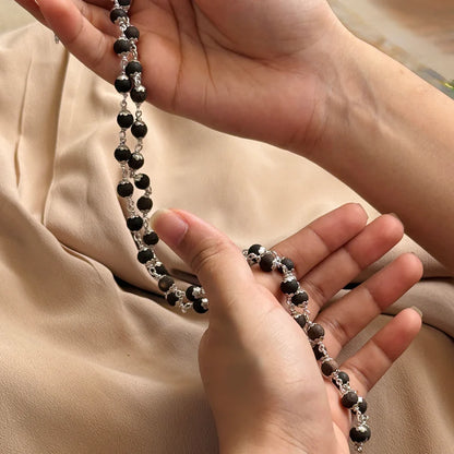 Certified Karungali Silver Mala